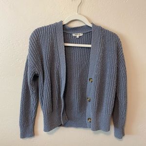Madewell Dusty Blue Cotton Cardigan
